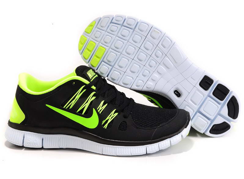 Nike Free Run 5.0 V2 Mens Running Shoes New Breathable Black Green